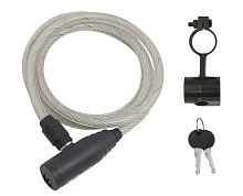 Велозамок Force ECO на ключ с держателем 8/1200, прозрачный  от магазина ВелоПланета