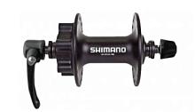 Втулка передняя Shimano Deore, M525A, 36 отв, под диск 6-болт, QR, old:100мм, черный от магазина ВелоПланета