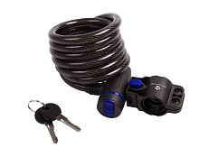 Велозамок M-WAVE CLIP ON 10x1800 (ключ, черный) от магазина ВелоПланета