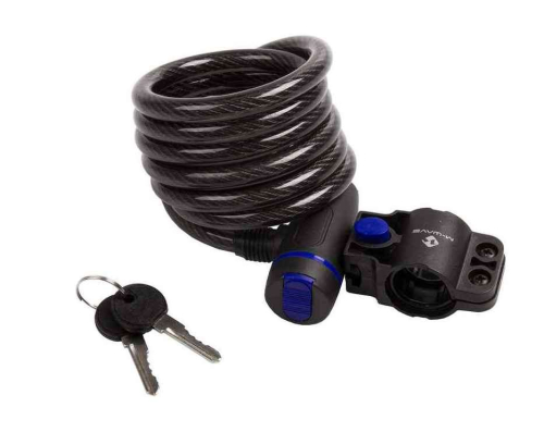 Велозамок M-WAVE CLIP ON 10x1800 (ключ, черный) от магазина ВелоПланета
